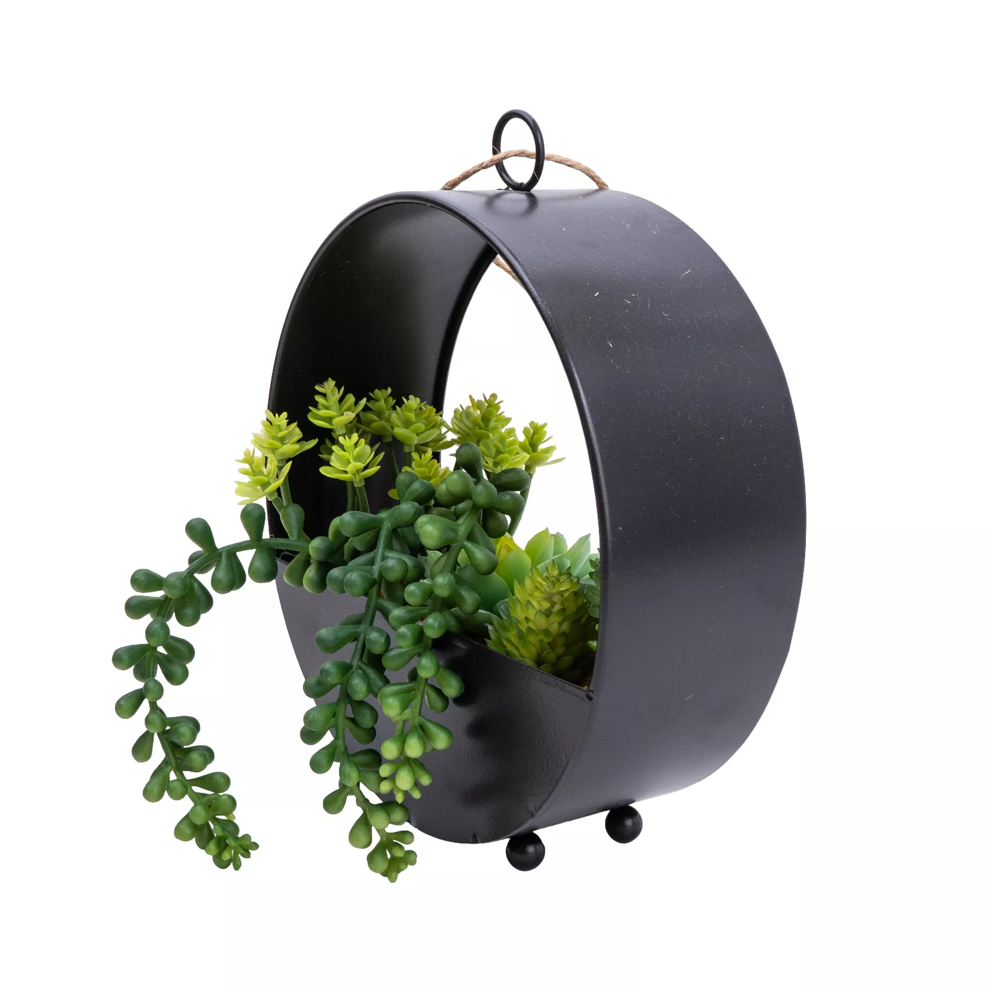 23cm Succulent Artificial Plant In Black Metal Pot 3 23cm Succulent Artificial Plant In Black Metal Pot - Image 3