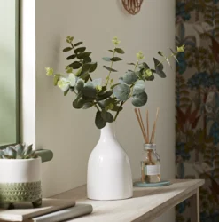 25cm Eucalyptus Stems Artificial Plant In Natural Ceramic Bottle Vase -Bestway Garden Sales Store 25cm eucalyptus stems artificial plant in natural ceramic bottle vase5010795682676 01i