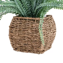 43cm Fern Artificial Plant In Brown Seagrass Basket -Bestway Garden Sales Store 43cm fern artificial plant in brown seagrass basket5010795674527 03c bq