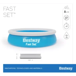 Bestway Fast Set™ Plain ABS Plastic & PVC Family Lounge Pool (W) 1.83m X (L) 1.83m -Bestway Garden Sales Store bestway fast set plain abs plastic pvc family lounge pool w 1 83m x l 1 83m6942138967630 01t