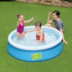 Bestway My First Fast Set Polyester (PES) & PVC Family Swimming Pool (W) 0.6m X (L) 0.6m -Bestway Garden Sales Store bestway my first fast set polyester pes pvc family swimming pool w 0 6m x l 0 6m6942138974980 02i bq