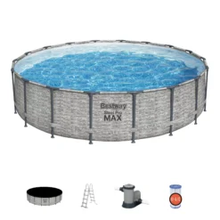 Bestway Steel Pro MAX™ Realistic Stone Print Polyvinyl Chloride (PVC) & Steel Pool (W) 5.49m X (L) 5.49m 12 Bestway Steel Pro MAX™ Realistic Stone Print Polyvinyl Chloride (PVC) & Steel Pool (W) 5.49m X (L) 5.49m -Bestway Garden Sales Store bestway steel pro max realistic stone print polyvinyl chloride pvc steel pool w 5 49m x l 5 49m6941607310502 10c