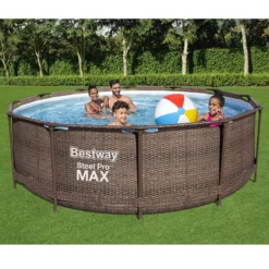 Bestway Steel Pro Rattan Print Metal & Plastic Pool -Bestway Garden Sales Store bestway steel pro rattan print metal plastic pool6942138986228 01i bq