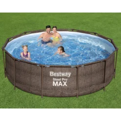 Bestway Steel Pro Rattan Print Metal & Plastic Pool -Bestway Garden Sales Store bestway steel pro rattan print metal plastic pool6942138986228 02i bq