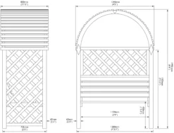 Blooma Chiltern Round Top Arbour, (H)1990mm (W)1340mm (D)800mm - Assembly Required 9 Blooma Chiltern Round Top Arbour, (H)1990mm (W)1340mm (D)800mm - Assembly Required -Bestway Garden Sales Store blooma chiltern round top arbour h 1990mm w 1340mm d 800mm assembly required5397007055641 01t bq