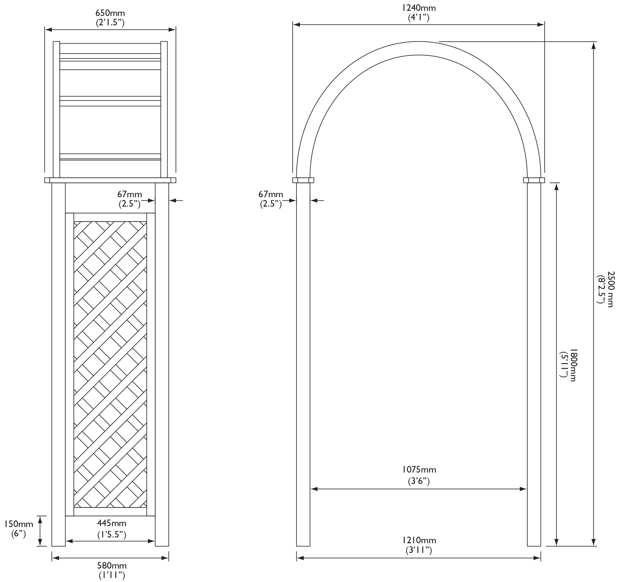 Blooma Chiltern Round Top Softwood Arch - Assembly Service Included 6 Blooma Chiltern Round Top Softwood Arch - Assembly Service Included - Image 6