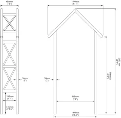 Blooma Cottage Apex Top Softwood Arch -Bestway Garden Sales Store blooma cottage apex top softwood arch5397007055528 01t bq