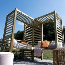 Forest Firenze Corner Arbour, (H)1970mm (W)1800mm (D)1800mm - Assembly Required -Bestway Garden Sales Store forest firenze corner arbour h 1970mm w 1800mm d 1800mm assembly required5013053185049 04i bq