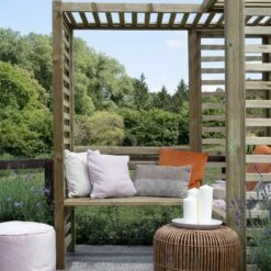 Forest Firenze Corner Arbour, (H)1970mm (W)1800mm (D)1800mm - Assembly Required -Bestway Garden Sales Store forest firenze corner arbour h 1970mm w 1800mm d 1800mm assembly required5013053185049 40c bq