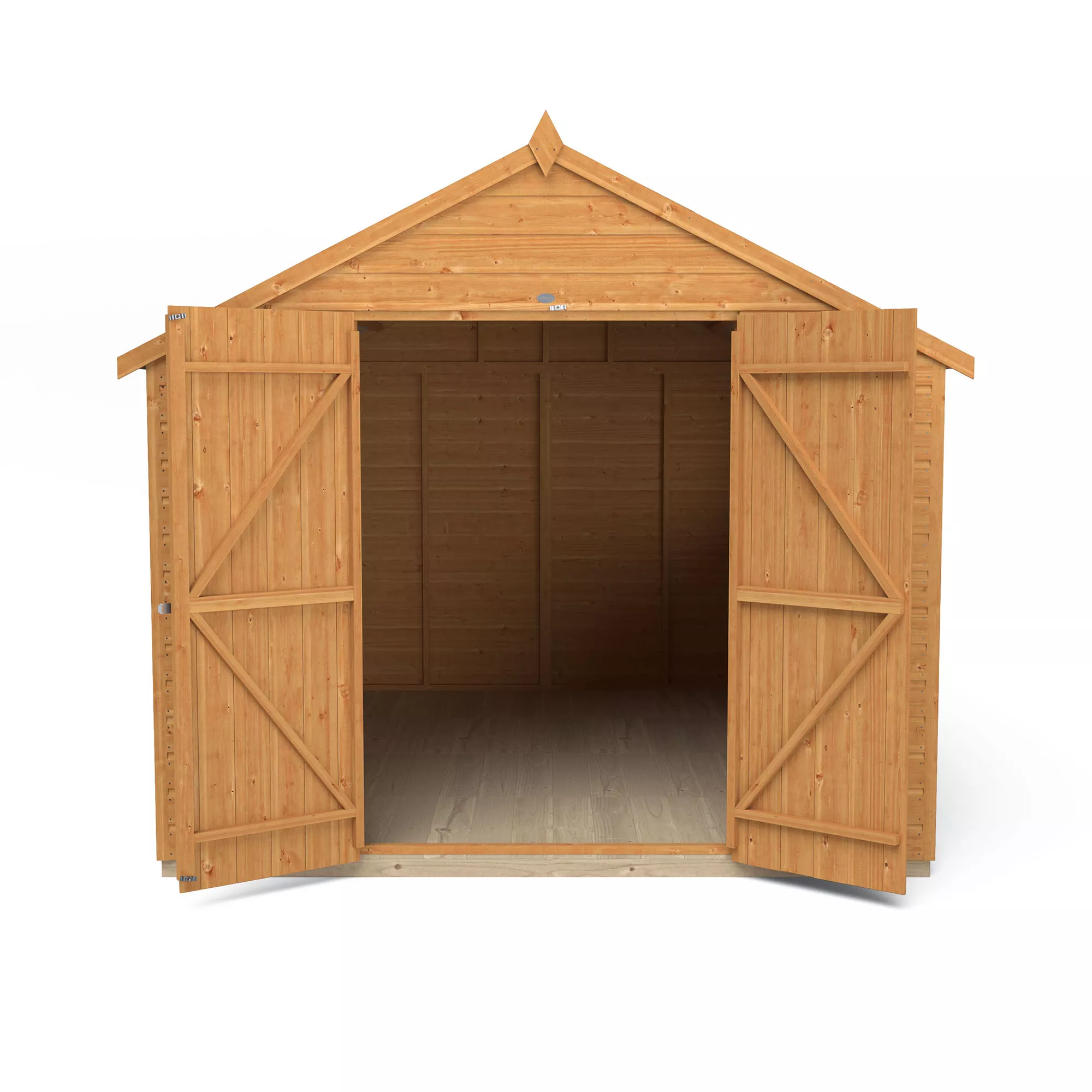 Forest Garden 10x8 Ft Apex Shiplap Wooden 2 Door 4 Windows Shed With Floor 4 Forest Garden 10x8 Ft Apex Shiplap Wooden 2 Door 4 Windows Shed With Floor - Image 4