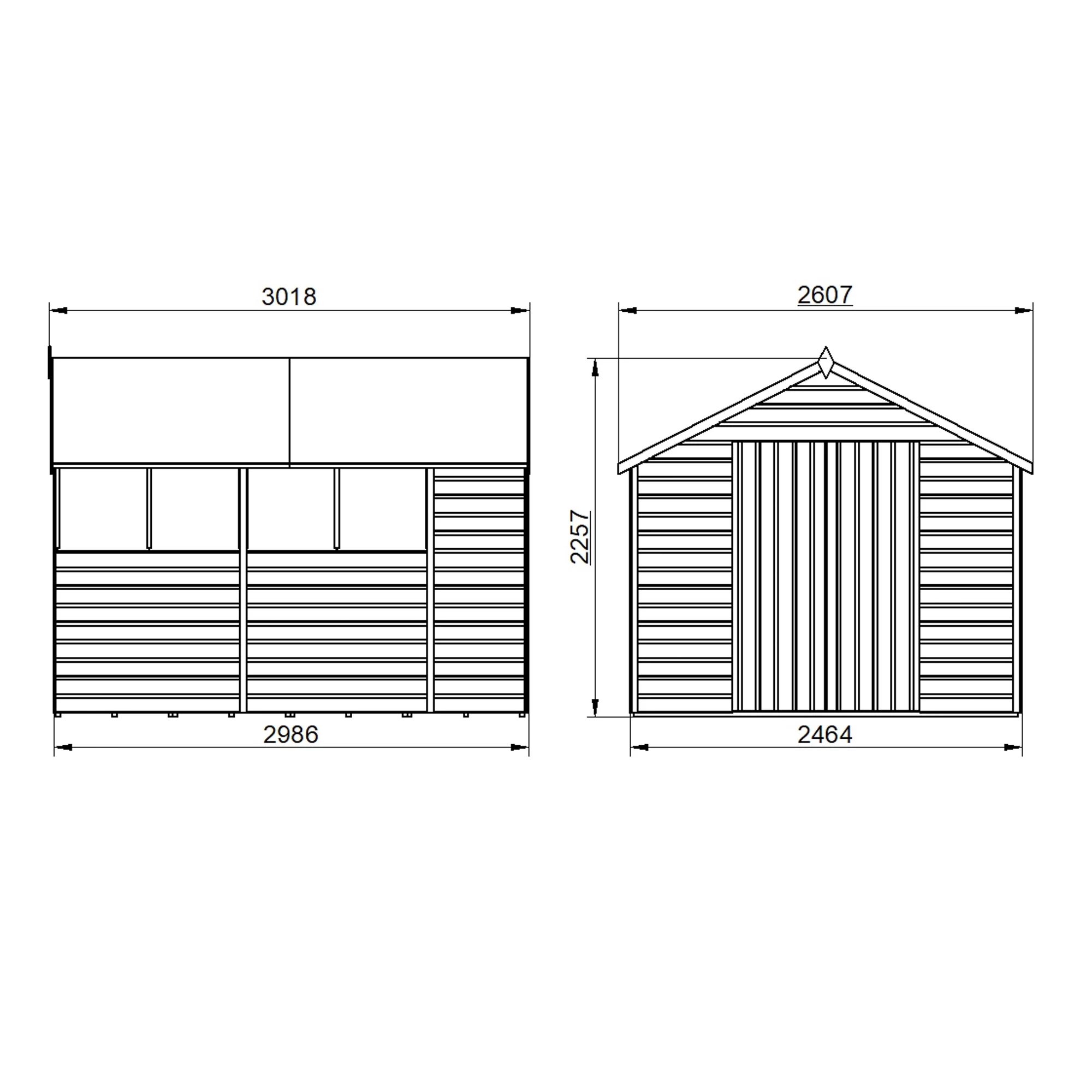 Forest Garden 10x8 Ft Apex Shiplap Wooden 2 Door 4 Windows Shed With Floor 19 Forest Garden 10x8 Ft Apex Shiplap Wooden 2 Door 4 Windows Shed With Floor - Image 19
