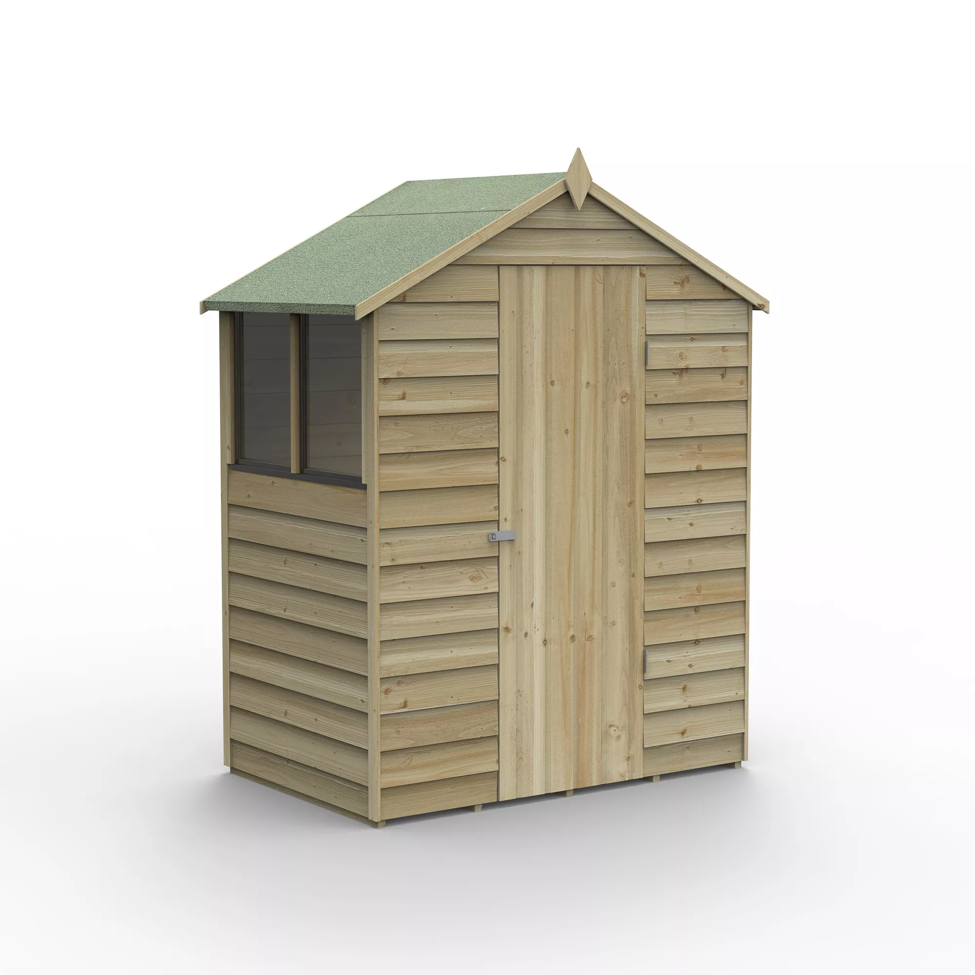 Forest Garden 5x3 Apex Pressure Treated Overlap Wooden Shed With Floor (Base Included) 2 Forest Garden 5x3 Apex Pressure Treated Overlap Wooden Shed With Floor (Base Included) - Image 2