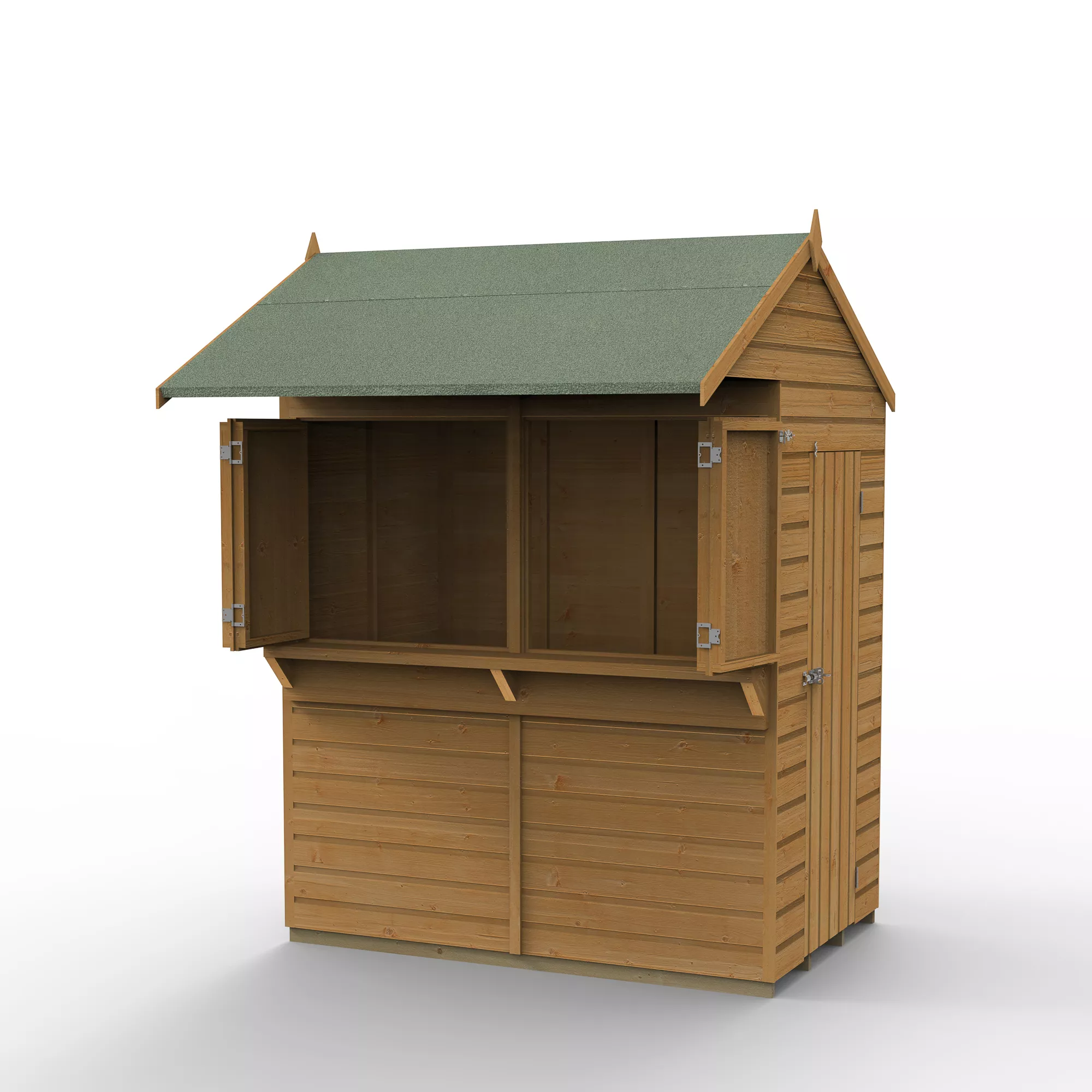 Forest Garden 6x4 Apex Dip Treated Shiplap Wooden Shed With Floor 2 Forest Garden 6x4 Apex Dip Treated Shiplap Wooden Shed With Floor - Image 2