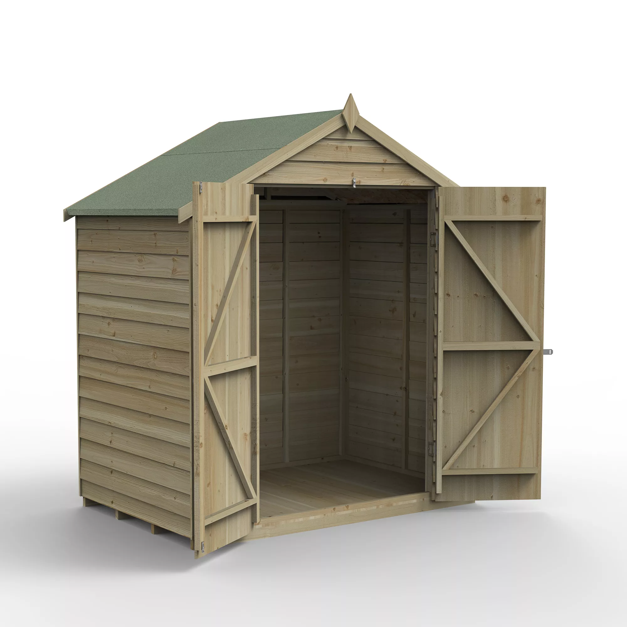 Forest Garden 6x4 Apex Pressure Treated Overlap Wooden Shed With Floor (Base Included) 1 Forest Garden 6x4 Apex Pressure Treated Overlap Wooden Shed With Floor (Base Included)