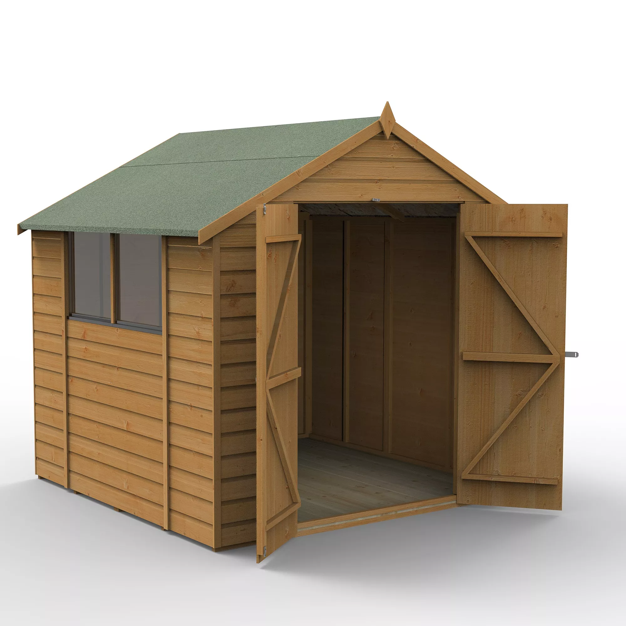 Forest Garden 7x7 Apex Dip Treated Shiplap Wooden Shed With Floor 1 Forest Garden 7x7 Apex Dip Treated Shiplap Wooden Shed With Floor