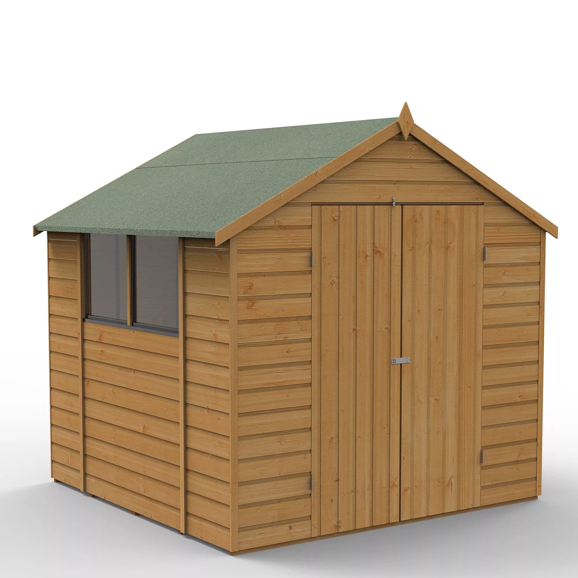 Forest Garden 7x7 Apex Dip Treated Shiplap Wooden Shed With Floor 2 Forest Garden 7x7 Apex Dip Treated Shiplap Wooden Shed With Floor - Image 2