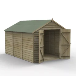 Forest Garden 8x12 Apex Pressure Treated Overlap Wooden Shed With Floor