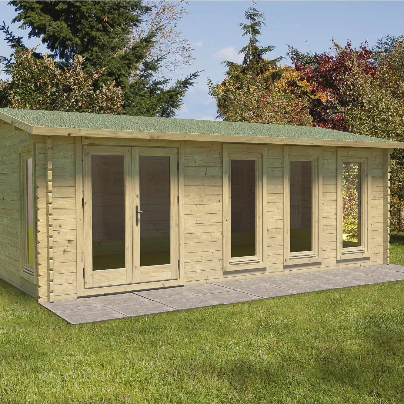 Forest Garden Blakedown 6x4 Toughened Glass Pent Loglap Solid Wood Cabin With Double Door - Assembly Service Included 7 Forest Garden Blakedown 6x4 Toughened Glass Pent Loglap Solid Wood Cabin With Double Door - Assembly Service Included - Image 7