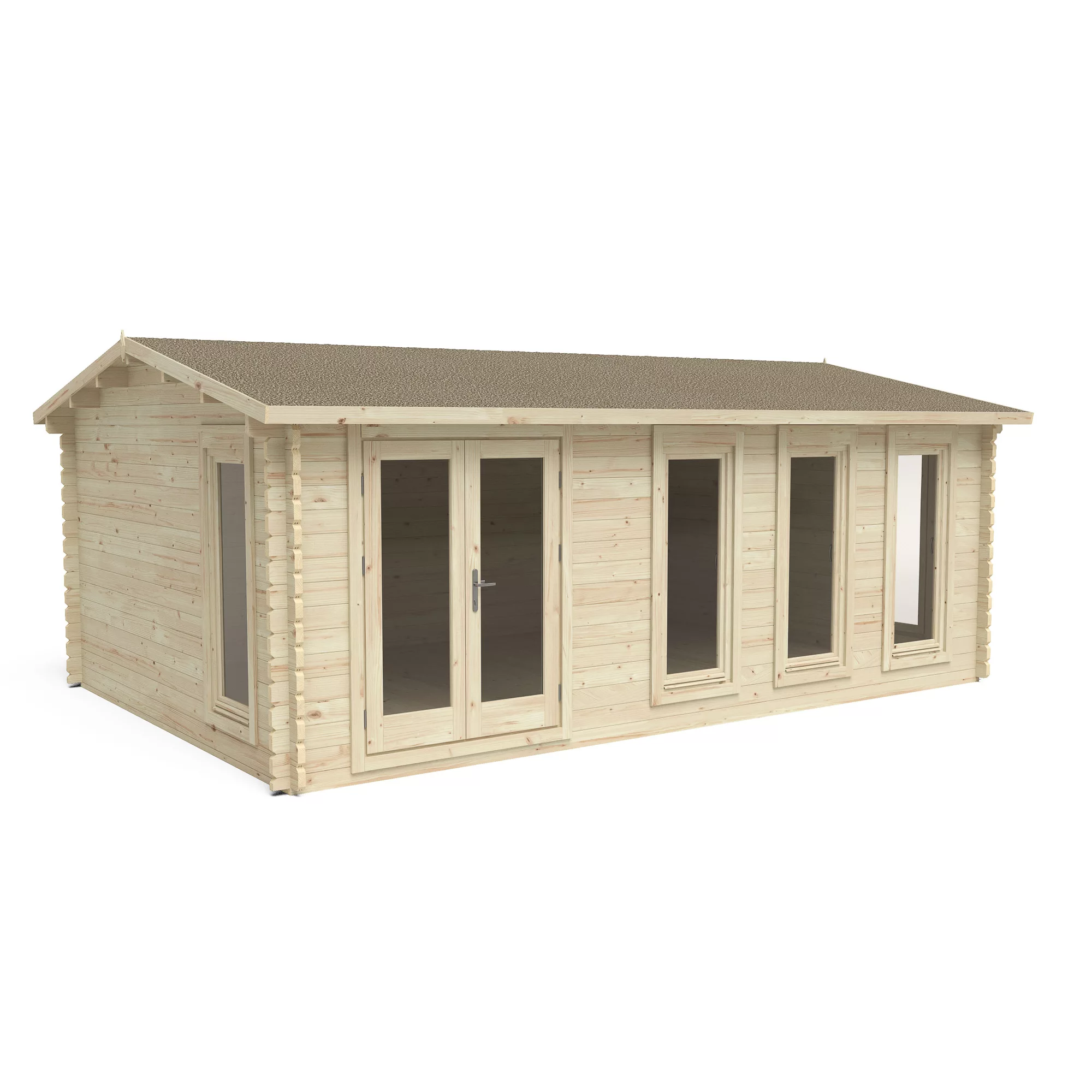 Forest Garden Blakedown 6x4 Toughened Glass Pent Loglap Solid Wood Cabin With Double Door - Assembly Service Included 2 Forest Garden Blakedown 6x4 Toughened Glass Pent Loglap Solid Wood Cabin With Double Door - Assembly Service Included - Image 2