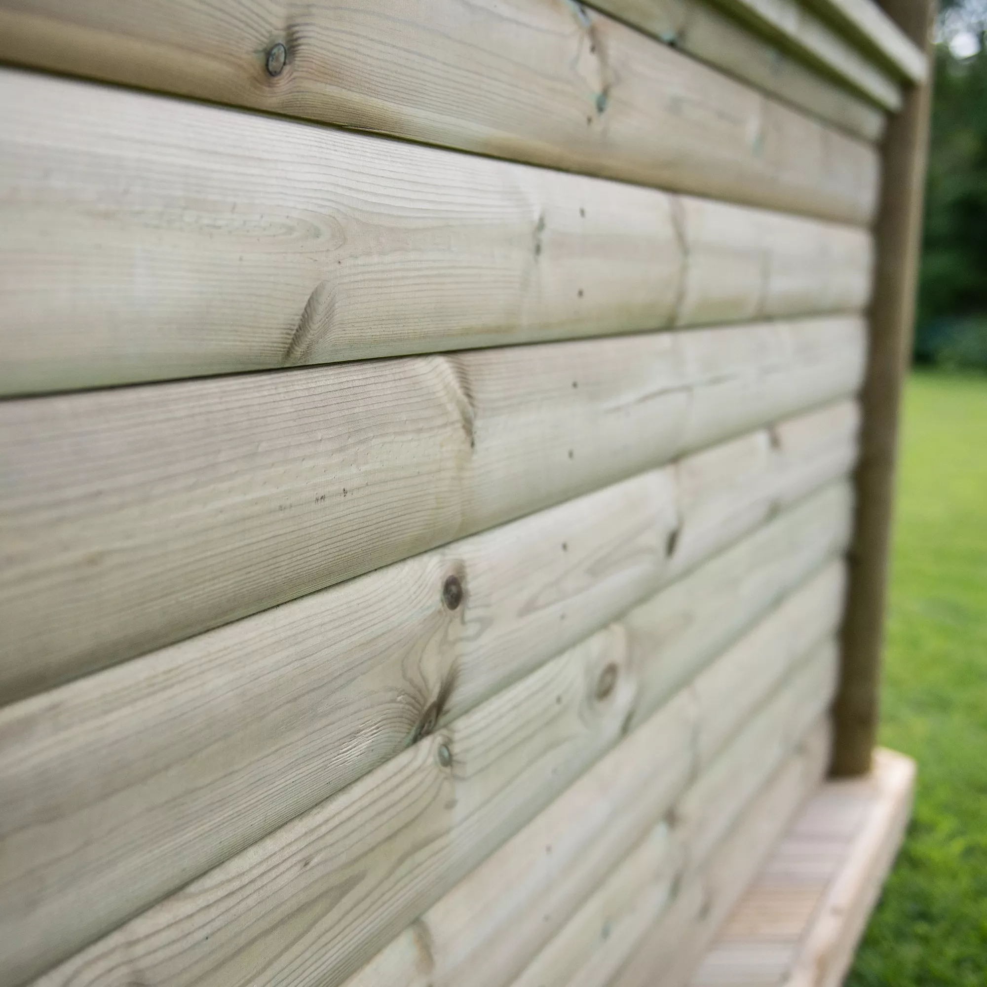 Forest Garden Furnished Cedar Roof Hexagonal Gazebo, (W)4900mm (D)4240mm (Green Cushion Included) 8 Forest Garden Furnished Cedar Roof Hexagonal Gazebo, (W)4900mm (D)4240mm (Green Cushion Included) - Image 8