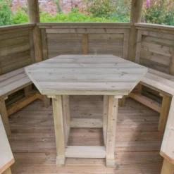 Forest Garden Furnished Hexagonal Gazebo, (W)3.78m (D)3.27m 20 Forest Garden Furnished Hexagonal Gazebo, (W)3.78m (D)3.27m -Bestway Garden Sales Store forest garden furnished hexagonal gazebo w 3 78m d 3 27m5013053172469 05i