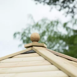 Forest Garden Furnished Timber Roof Hexagonal Gazebo, (W)4900mm (D)4240mm (Green Cushion Included) -Bestway Garden Sales Store forest garden furnished timber roof hexagonal gazebo w 4900mm d 4240mm green cushion included 5013053172643 08i