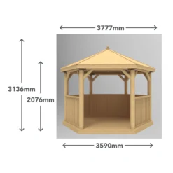 Forest Garden Hexagonal Gazebo, (W)3.78m (D)3.27m -Bestway Garden Sales Store forest garden hexagonal gazebo w 3 78m d 3 27m5013053163382 01t