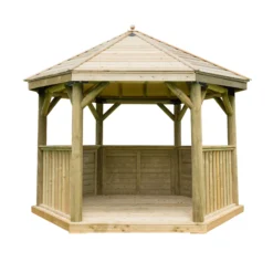 Forest Garden Hexagonal Gazebo, (W)3.78m (D)3.27m -Bestway Garden Sales Store forest garden hexagonal gazebo w 3 78m d 3 27m5013053163382 02c bq