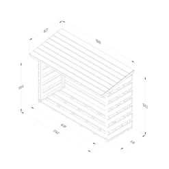 Forest Garden Large Timber 6x3 Ft Pent Log Store -Bestway Garden Sales Store forest garden large timber 6x3 ft pent log store5013053189924 01t