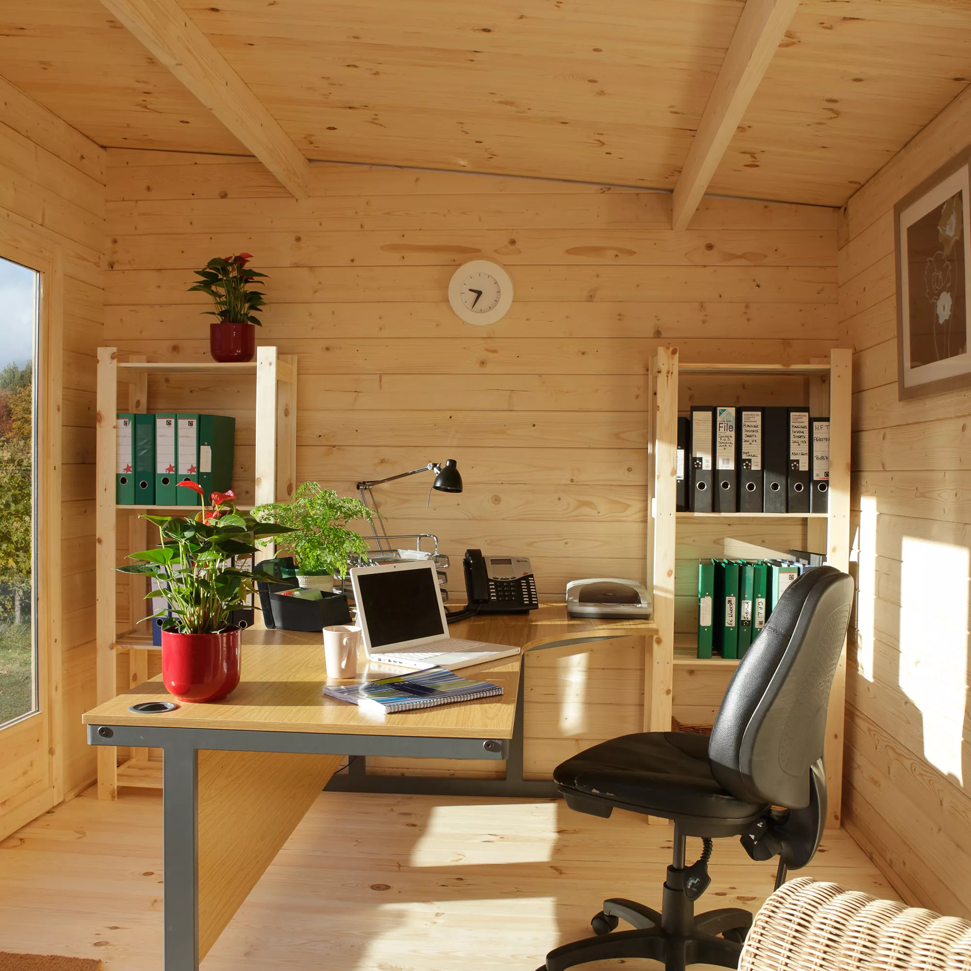 Forest Garden Melbury 4x3 Toughened Glass Pent Loglap Solid Wood Cabin With Double Door - Assembly Service Included 5 Forest Garden Melbury 4x3 Toughened Glass Pent Loglap Solid Wood Cabin With Double Door - Assembly Service Included - Image 5