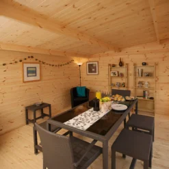 Forest Garden Mendip 5x4 Toughened Glass Pent Loglap Solid Wood Cabin With Double Door - Assembly Service Included -Bestway Garden Sales Store forest garden mendip 5x4 toughened glass pent loglap solid wood cabin with double door assembly service included5013053181461 36c bq