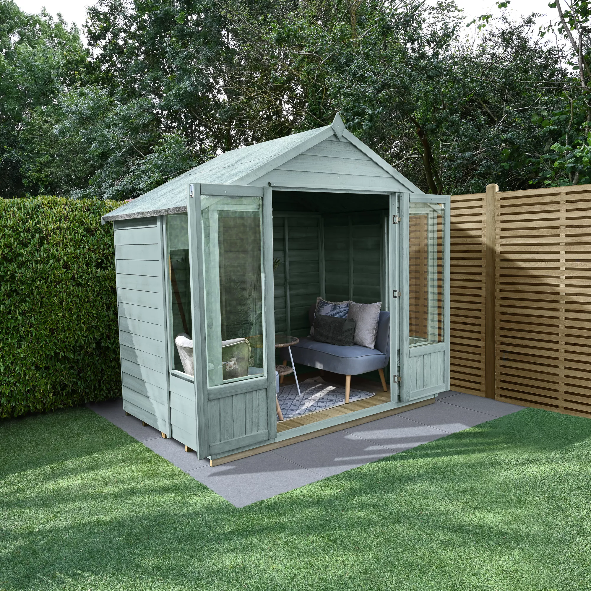 Forest Garden Oakley 7x5 Apex Overlap Solid Wood Summer House With Double Door - Assembly Service Included 3 Forest Garden Oakley 7x5 Apex Overlap Solid Wood Summer House With Double Door - Assembly Service Included - Image 3