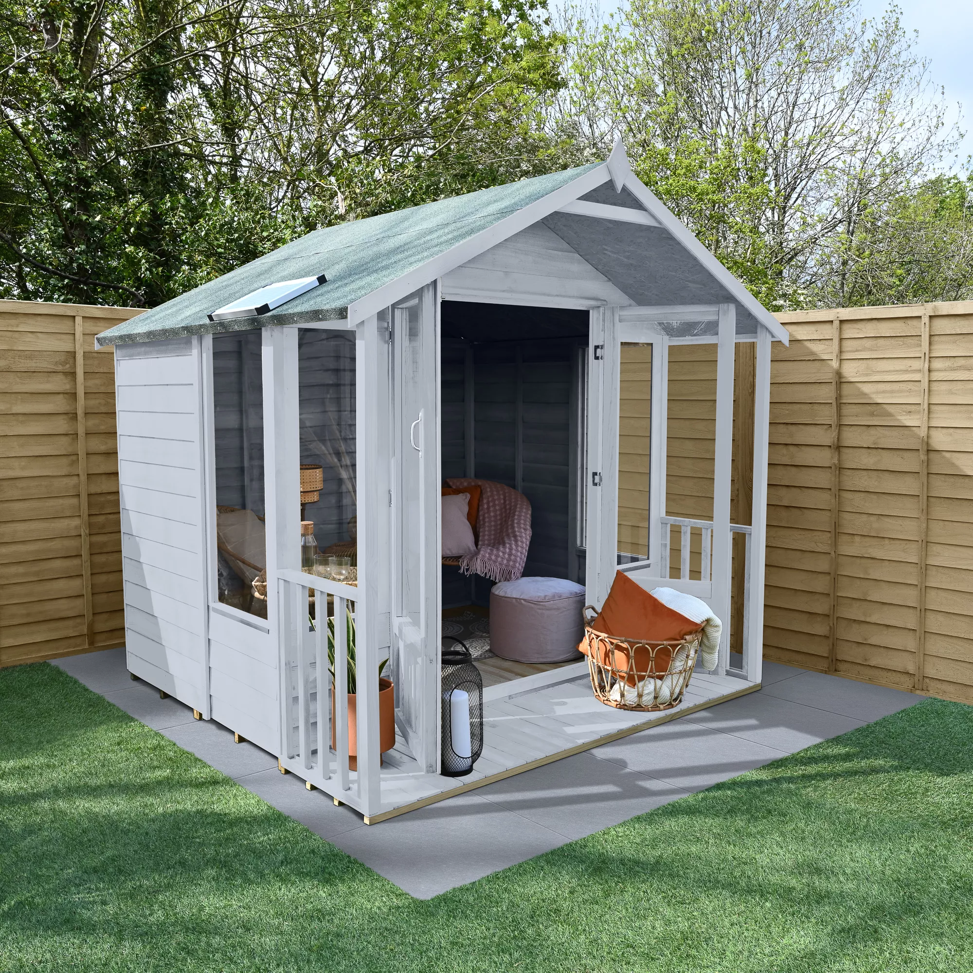 Forest Garden Oakley 7x7 Apex Overlap Solid Wood Summer House With Double Door - Assembly Service Included 6 Forest Garden Oakley 7x7 Apex Overlap Solid Wood Summer House With Double Door - Assembly Service Included - Image 6