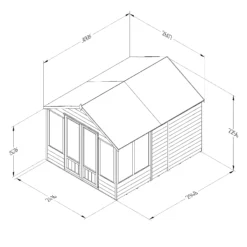 Forest Garden Oakley 8x10 Apex Overlap Solid Wood Summer House With Double Door (Base Included) - Assembly Service Included 7 Forest Garden Oakley 8x10 Apex Overlap Solid Wood Summer House With Double Door (Base Included) - Assembly Service Included -Bestway Garden Sales Store forest garden oakley 8x10 apex overlap solid wood summer house with double door base included assembly service included5013053188804 01t bq