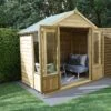 Forest Garden Oakley 8x6 Apex Overlap Solid Wood Summer House With Double Door (Base Included) - Assembly Service Included
