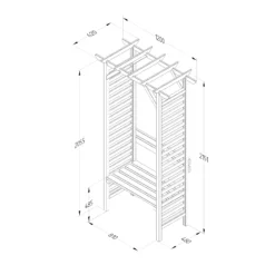 Forest Garden Palma Arbour, (H)2151mm (W)1200mm (D)620mm - Assembly Required -Bestway Garden Sales Store forest garden palma arbour h 2151mm w 1200mm d 620mm assembly required5013053190203 01t