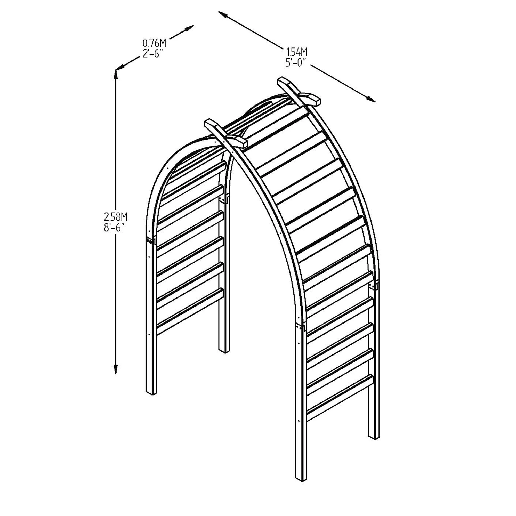 Forest Garden Whitby Softwood Arch 6 Forest Garden Whitby Softwood Arch - Image 6