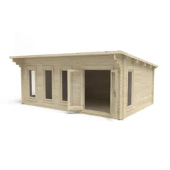 Forest Garden Wolverley 6x4 Toughened Glass Pent Loglap Solid Wood Cabin With Double Door - Assembly Service Included -Bestway Garden Sales Store forest garden wolverley 6x4 toughened glass pent loglap solid wood cabin with double door assembly service included5013053181898 04c bq