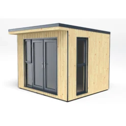 Forest Garden Xtend+ 10x9 Pent Tongue & Groove Garden Office With Double Door -Bestway Garden Sales Store forest garden xtend 10x9 pent tongue groove garden office with double door5013053183595 02c