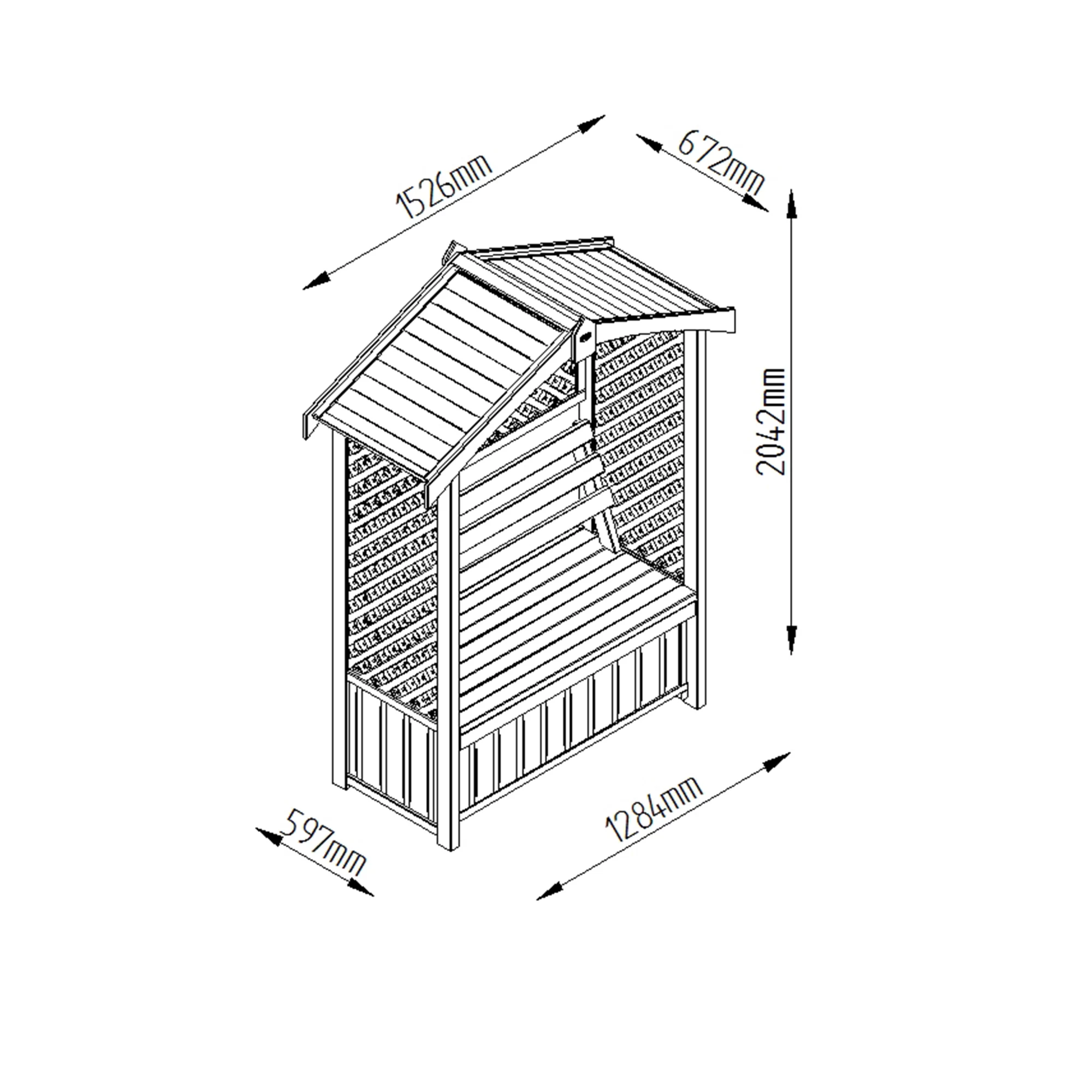 Forest Lyon Lattice Arbour, (H)2000mm (W)1560mm (D)670mm - Assembly Required 6 Forest Lyon Lattice Arbour, (H)2000mm (W)1560mm (D)670mm - Assembly Required - Image 6