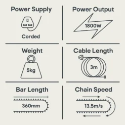 FPCS1800A 1800W 220-240V Corded 360mm Chainsaw 7 FPCS1800A 1800W 220-240V Corded 360mm Chainsaw -Bestway Garden Sales Store fpcs1800a 1800w 220 240v corded 360mm chainsaw3663602627401 01t EN bq