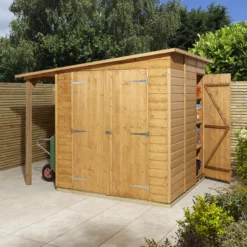 GoodHome Clapperton 8x6 Pent Dip Treated Shiplap Shed With Floor (Base Included) -Bestway Garden Sales Store goodhome clapperton 8x6 pent dip treated shiplap shed with floor base included 5059340270180 02i