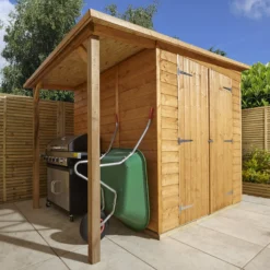 GoodHome Clapperton 8x6 Pent Dip Treated Shiplap Shed With Floor (Base Included) -Bestway Garden Sales Store goodhome clapperton 8x6 pent dip treated shiplap shed with floor base included 5059340270180 09i