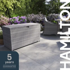 GoodHome Hamilton Steeple Grey Rattan Effect Storage Box (W) 125cm X (D) 55cm -Bestway Garden Sales Store goodhome hamilton steeple grey rattan effect storage box w 125cm x d 55cm5059340677392 43i EN