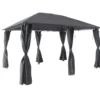 GoodHome Shamal Steel Grey Rectangular Gazebo, (W)2.96m (D)3.96m - Assembly Required
