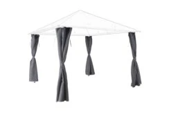 GoodHome Shamal Steel Grey Rectangular Side Curtain, (W)2.76m (D)2.76m - Assembly Required