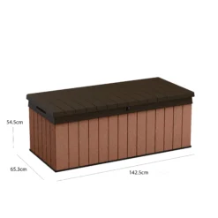 Keter Darwin Wood Effect 5x2 Garden Storage Bench Box 380L -Bestway Garden Sales Store keter darwin wood effect 5x2 garden storage bench box 380l7290112636225 01t bq