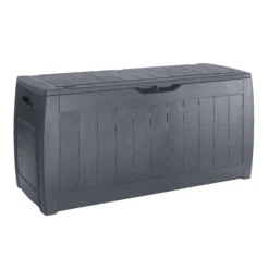 Keter Hollywood Wood Effect Plastic Garden Storage Box -Bestway Garden Sales Store keter hollywood wood effect plastic garden storage box7290103658441 03c bq