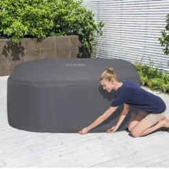 Lay-Z-Spa Grey Square Hot Tub Cover -Bestway Garden Sales Store lay z spa grey square hot tub cover6941607321287 03i