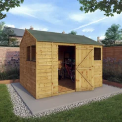 Mercia 10x8 Ft Reverse Apex Tongue & Groove Wooden 4 Windows Shed With Floor -Bestway Garden Sales Store mercia 10x8 ft reverse apex tongue groove wooden 4 windows shed with floor5029442006604 02i bq